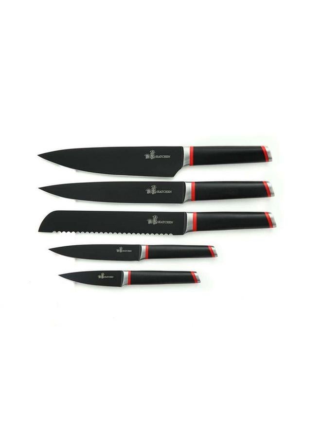 HATCHEN 6-Piece Stainless Steel Sharp Blade Kitchen Knife Set with Storage Block Grey AH80 - Image 2
