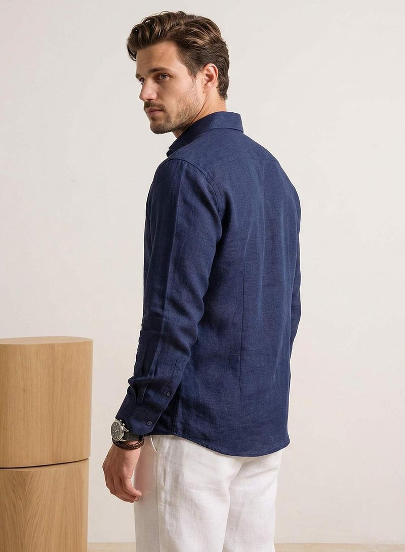 trendyol Navy Blue Regular Men's Shirt Tmnss26Go00007 - Image 3