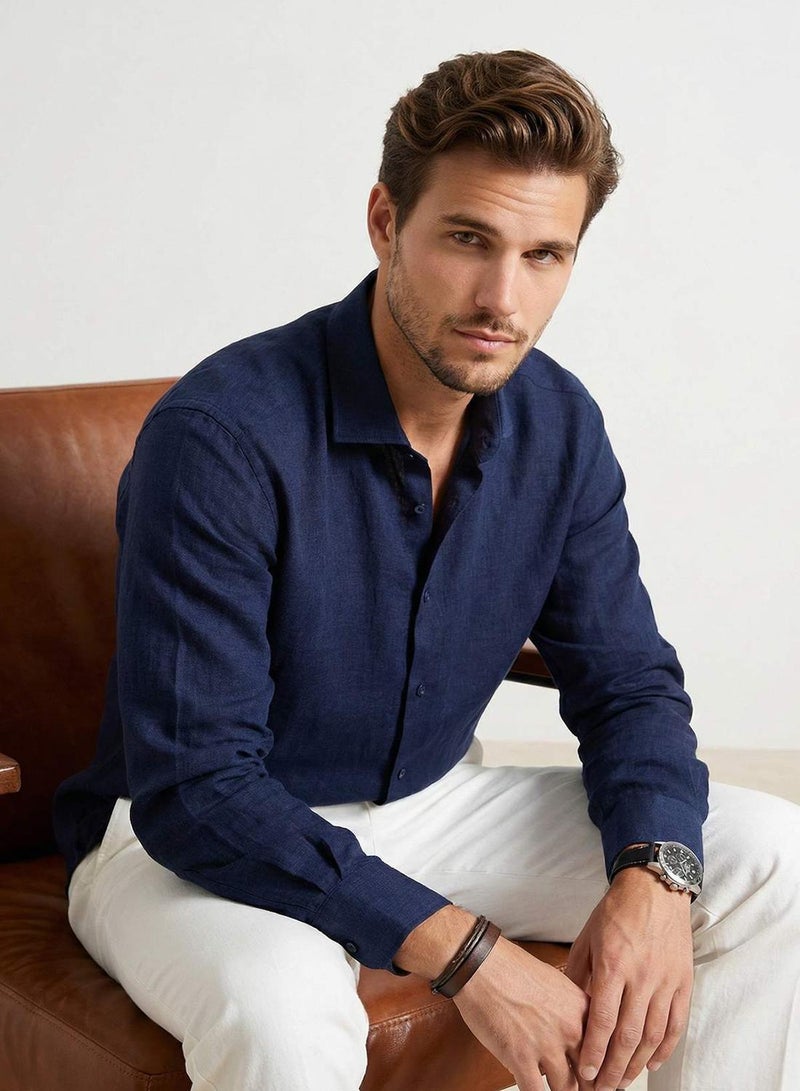 trendyol Navy Blue Regular Men's Shirt Tmnss26Go00007 - Image 2
