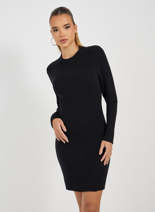 Styli Ribbed Long Sleeve Dress - Image 5