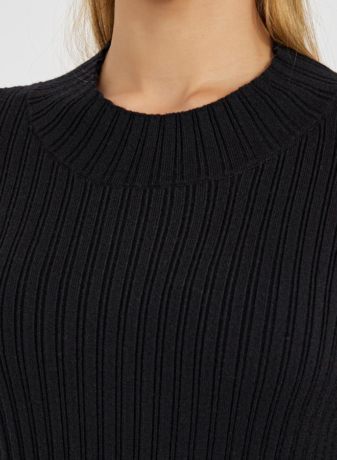 Styli Ribbed Long Sleeve Dress - Image 3