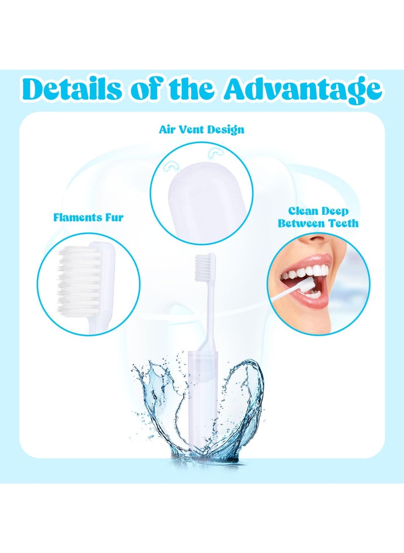 Generic Mini Travel Toothbrush and Toothpaste Set of 8, Portable Foldable Toothbrush, Soft Camping Toothbrush Mini Toothbrush with Toothpaste for Travel Business Trip Camping Outdoor Activities  - Image 3