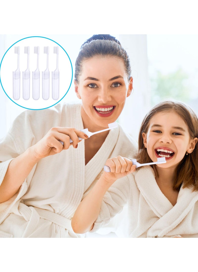 Generic Mini Travel Toothbrush and Toothpaste Set of 8, Portable Foldable Toothbrush, Soft Camping Toothbrush Mini Toothbrush with Toothpaste for Travel Business Trip Camping Outdoor Activities  - Image 5