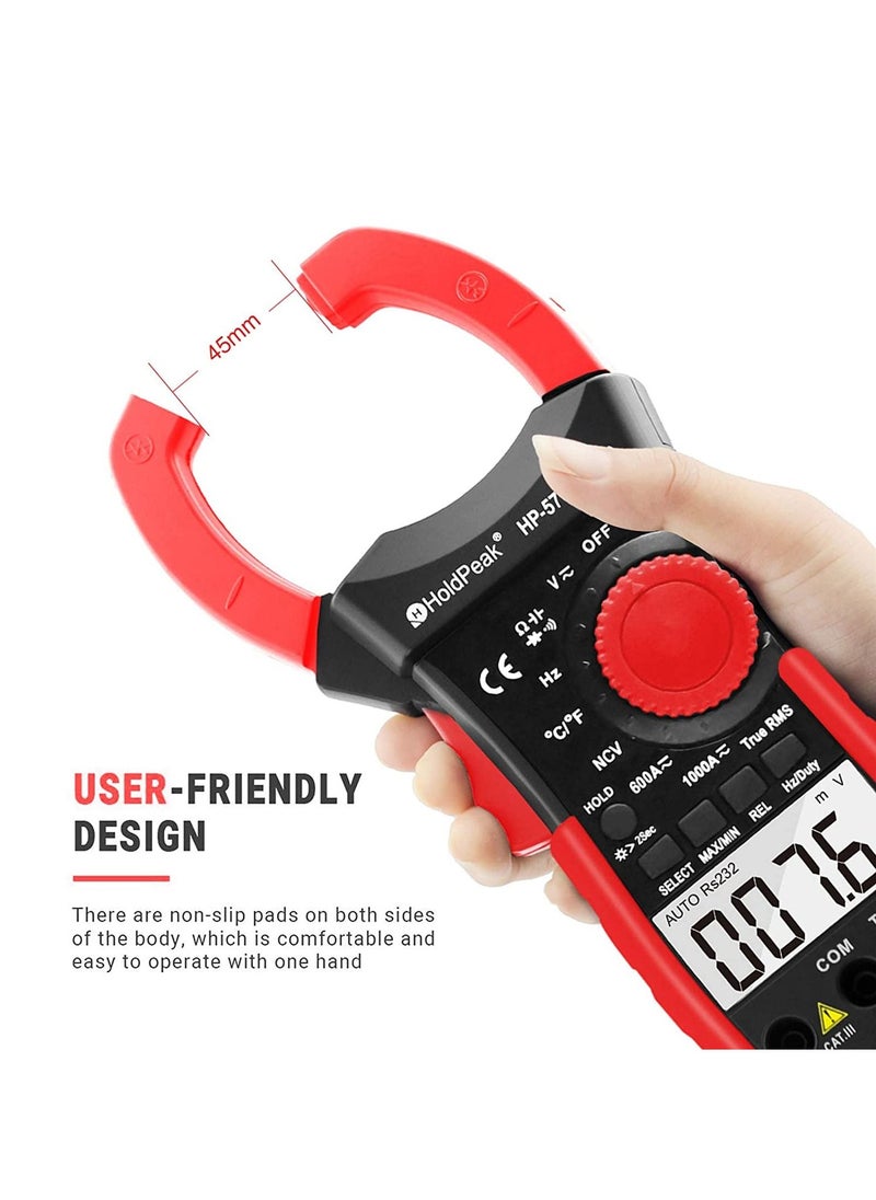 HoldPeak - HOLAPEAK Digital Clamp Multimeter Connect with APP via Bluetooth Voltage Multimeter with Amp Ohm Tester, 6000 Count with NCV, Auto Range, Resistance - Image 1