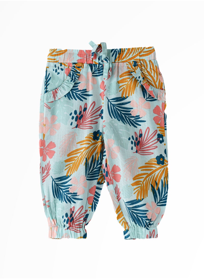 Jelliene Sunny Explorations: Girls' Breathable Cotton Pants Comfy Fun & Spring Adventures  - Image 1