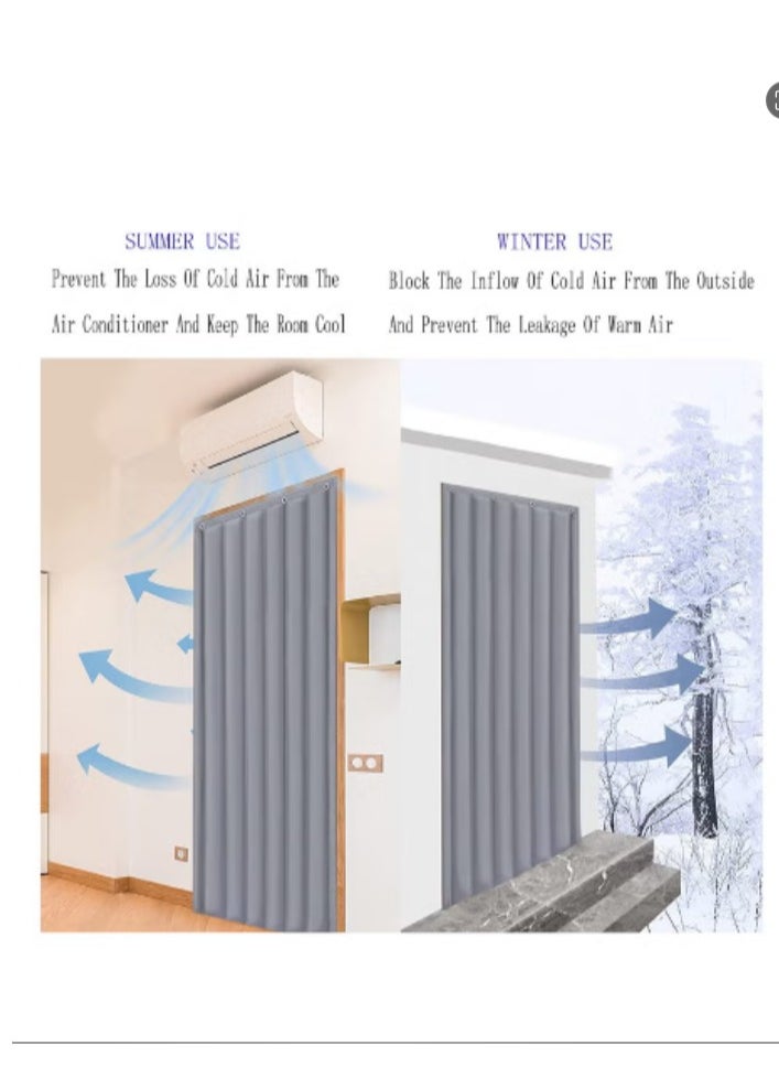 Y&D Heavy Duty Thermal Insulated Door Curtain - Winter Doorway Cover Soundproof Barrier Tapestry Blanket Windproof & Waterproof for Cold Protection in Living Room (W31.49*H82.68 in/80*210cm)  - Image 4
