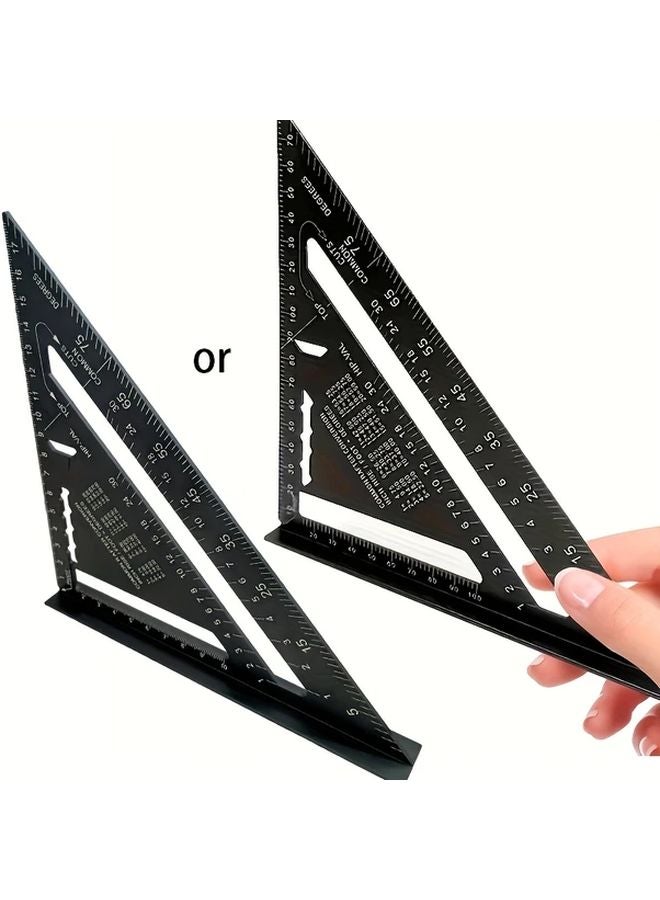 7 Inch Black Aluminum Alloy Woodworking Square Digital Display 0.1mm Precision Ruler - Image 1