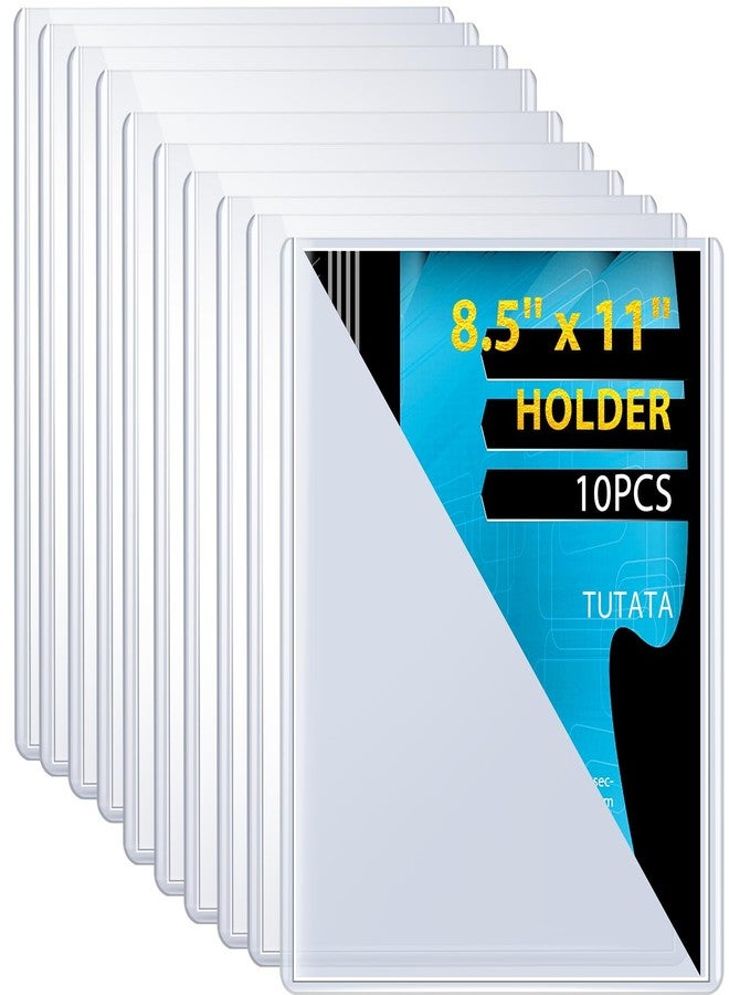 توتاتا ١٠ قطع من واقيات الصفحات شديدة التحمل، مقاس ٨٫٥×١١ بوصة، غلاف علوي، حامل مستندات شفاف، أكمام بلاستيكية صلبة مع طبقة واقية، واقيات للورق والملصقات والجوائز والشهادات والبطاقات. - Image 1