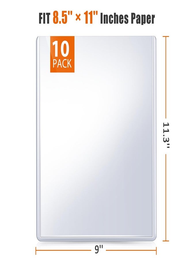 توتاتا ١٠ قطع من واقيات الصفحات شديدة التحمل، مقاس ٨٫٥×١١ بوصة، غلاف علوي، حامل مستندات شفاف، أكمام بلاستيكية صلبة مع طبقة واقية، واقيات للورق والملصقات والجوائز والشهادات والبطاقات. - Image 5