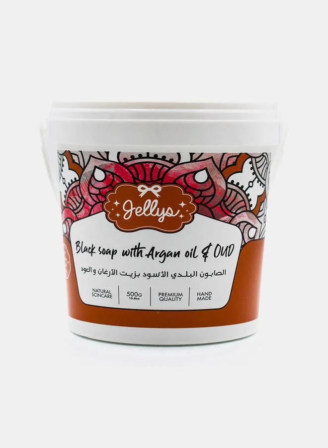 Jellys Black Soap with Argan Oil & Oud, 500g
