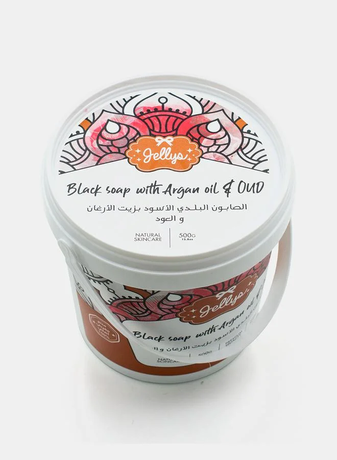 Jellys Black Soap with Argan Oil & Oud, 500g