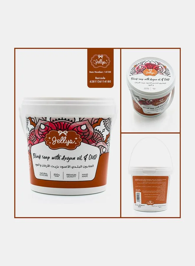 Jellys Black Soap with Argan Oil & Oud, 500g