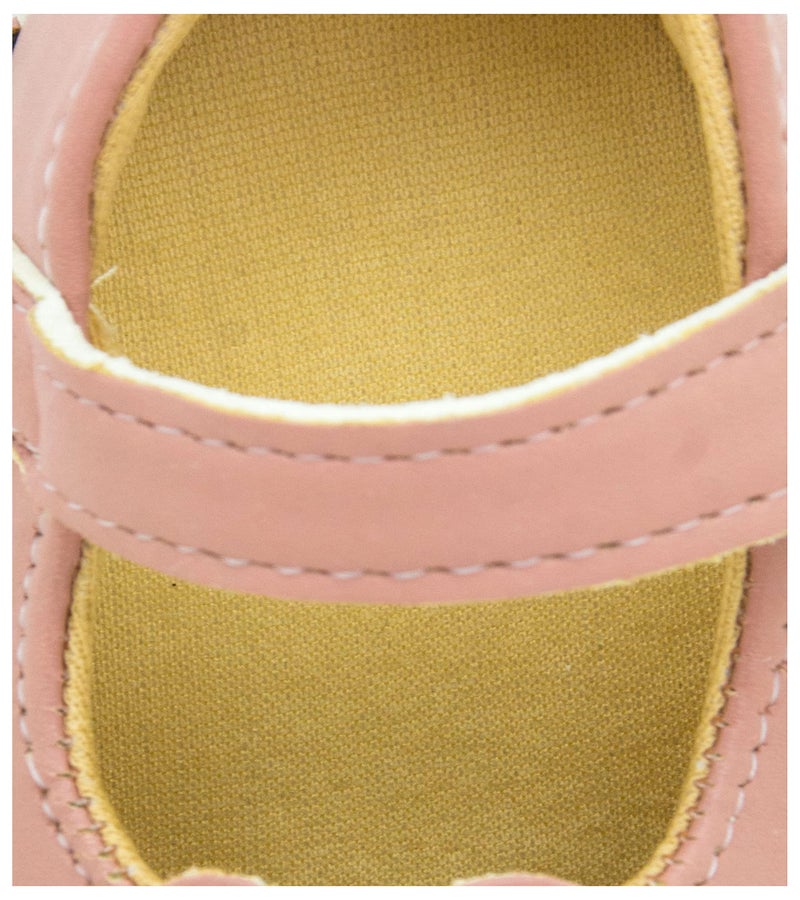 Neska Moda 6 To 12 Months Baby Girls Synthetic Leather/Rexine Floral Baby Sandal Booties (Peach)-BT1217 - Image 4