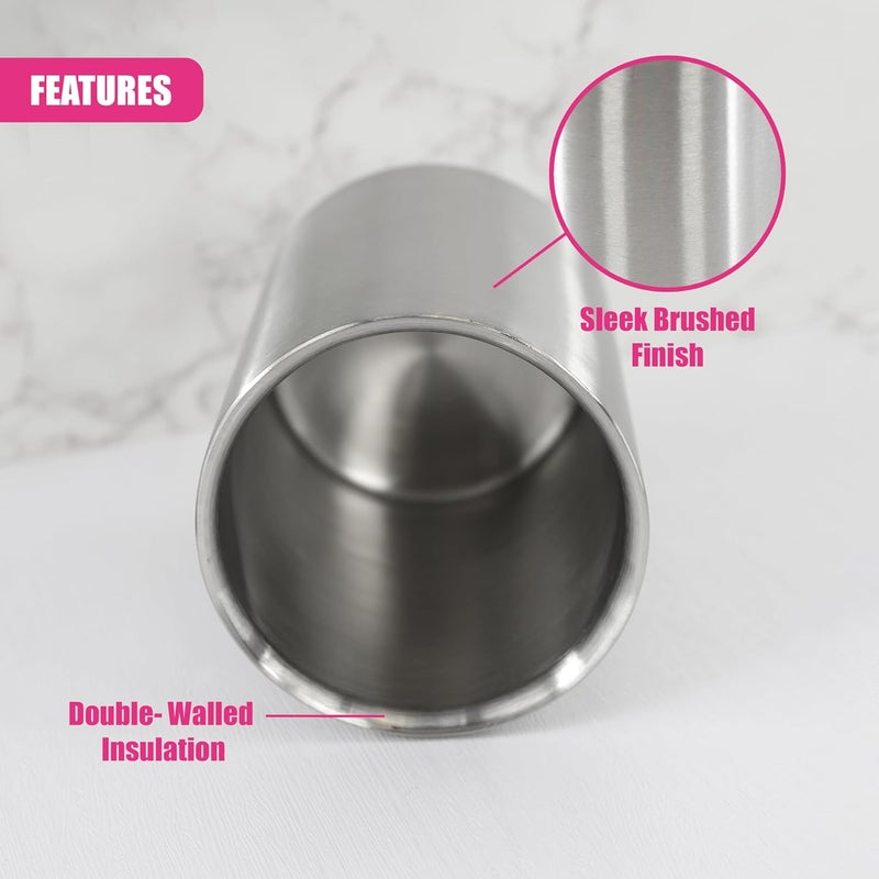 Geezy Stainless Steel Double Walled Brushed Champagne Wine Bottle Drink Ice Cooler - Image 4