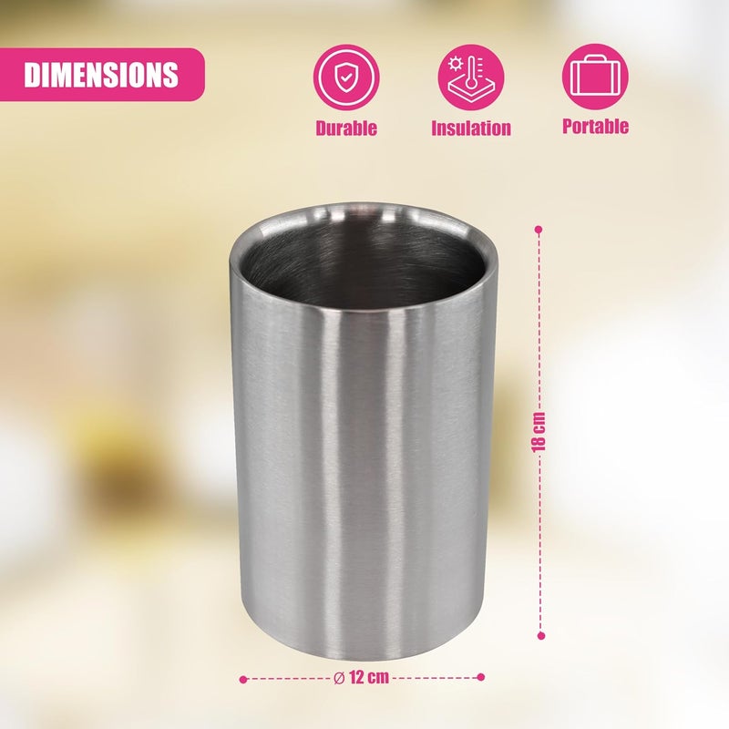 Geezy Stainless Steel Double Walled Brushed Champagne Wine Bottle Drink Ice Cooler - Image 5