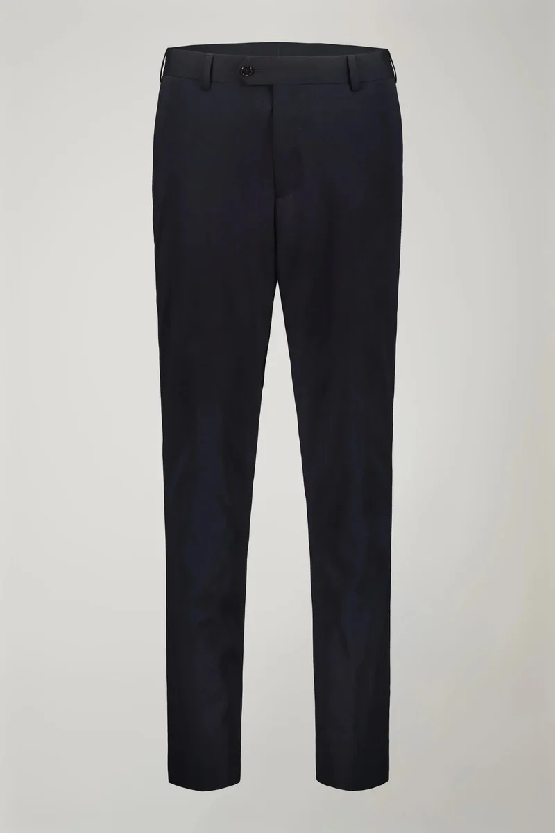 Doppelganger Blue Men's trousers in jersey without pleats with classic fold regular fit - DK Blue for Men | Best Price UAE