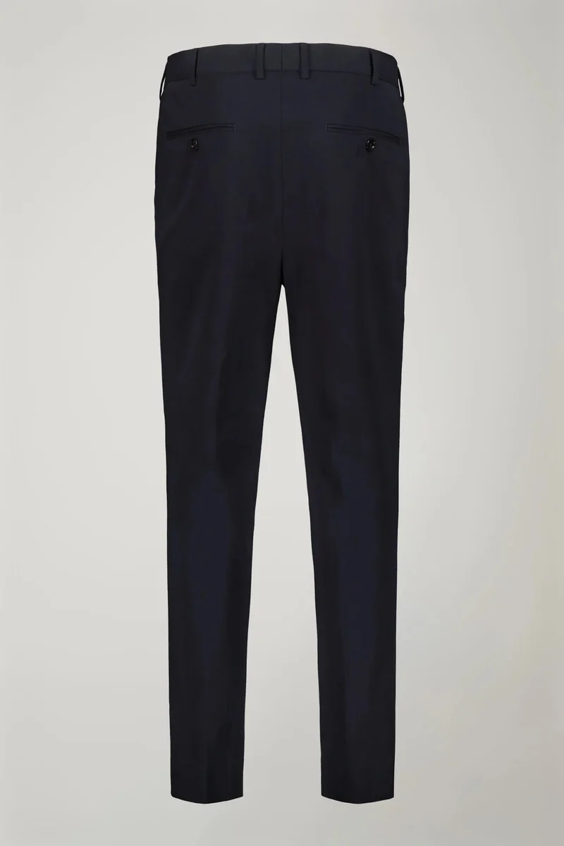 Doppelganger Blue Men's trousers in jersey without pleats with classic fold regular fit - DK Blue for Men | Best Price UAE