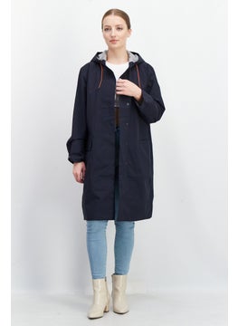 Women Drawstring Hooded Plain Jacket, Navy - pzsku/Z0E2BE500E1AD4E053AC0Z/45/_/1726109208/04636b05-b232-41e7-a402-07c143639050