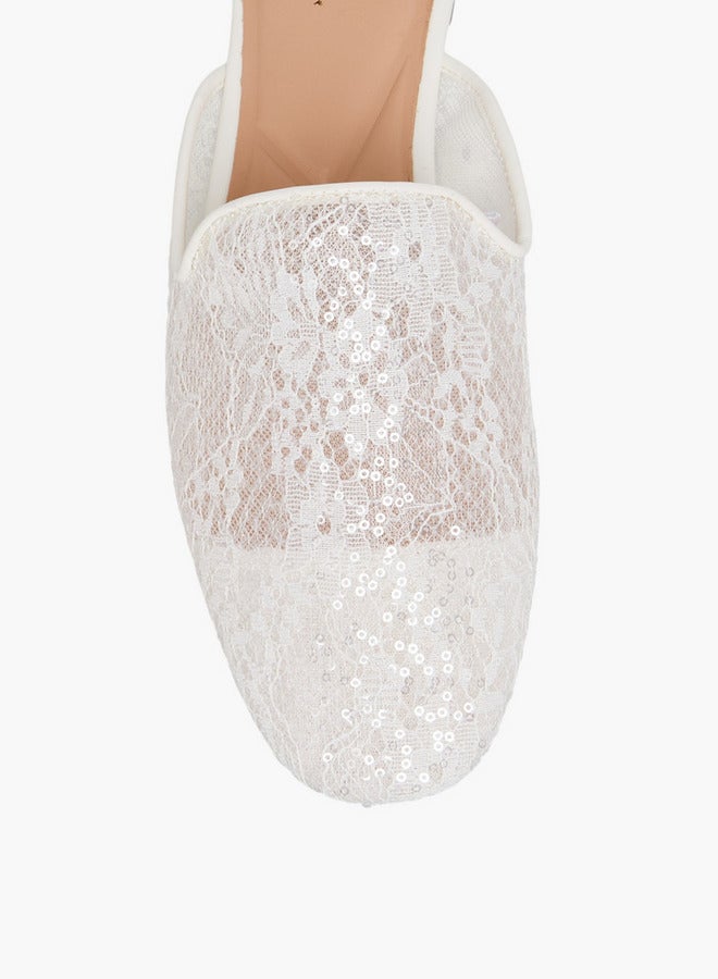 Celeste Women Sequinned Embellished Mules - Image 4