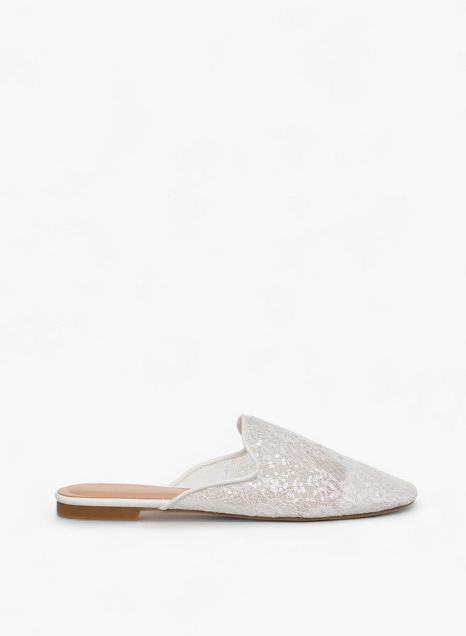 Celeste Women Sequinned Embellished Mules - Image 3