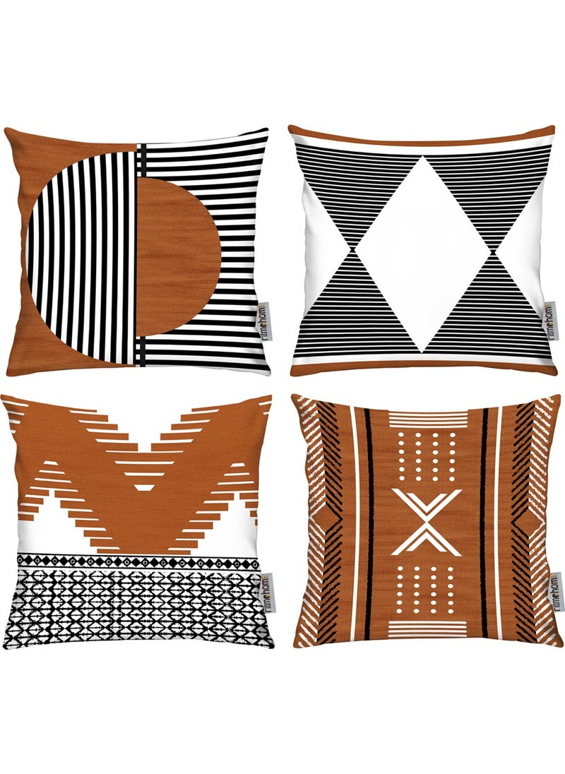 Ritmo Home Ethnic 4-Piece Throw Pillow Case 
