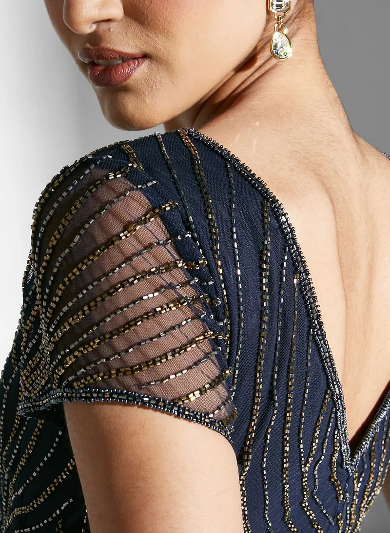 Namshi x Embellished Flared Dress