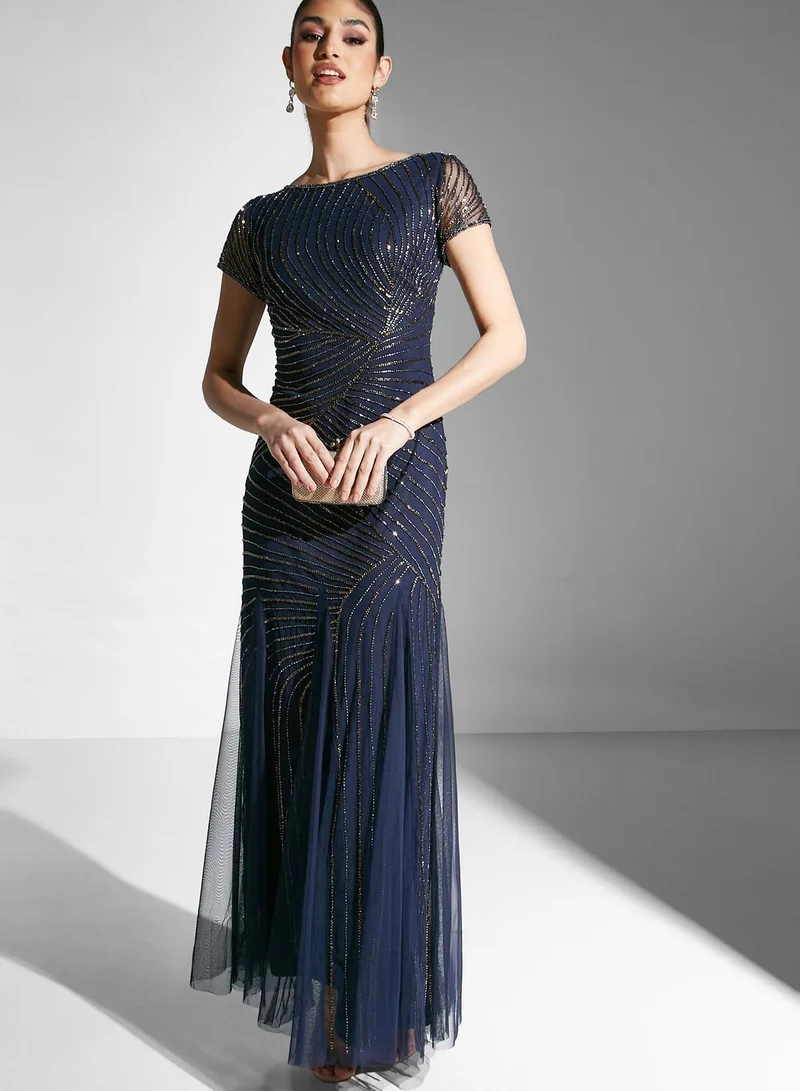 Namshi x Embellished Flared Dress