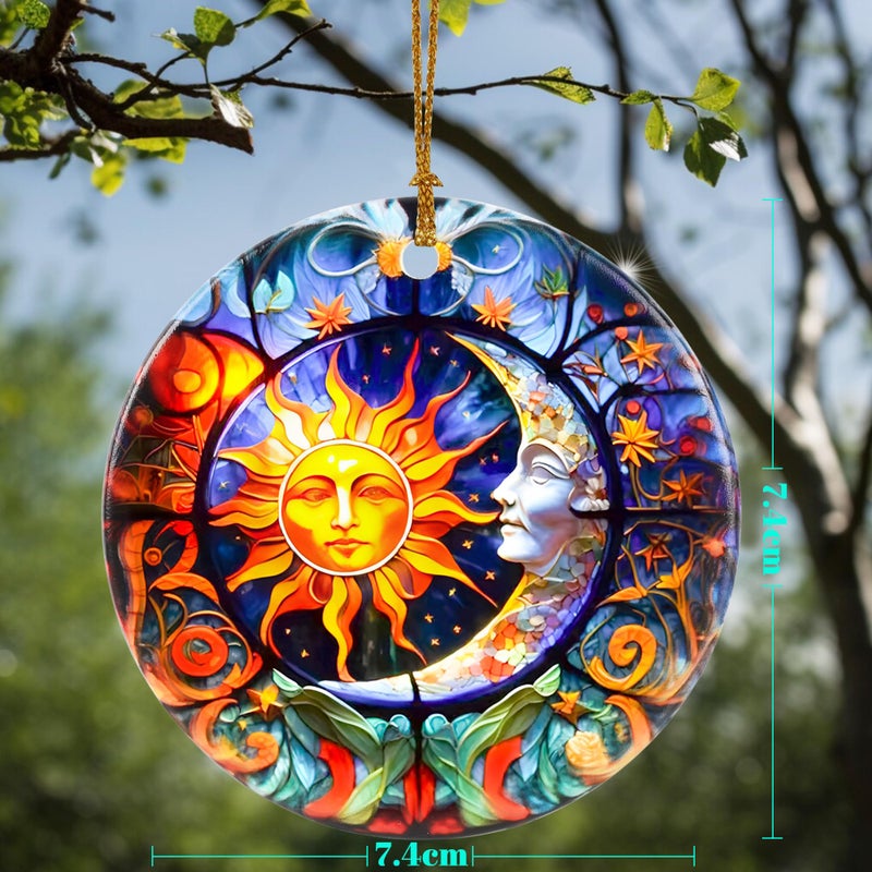 Jocidea شمس وقمر ديكور Jocidea Sun and Moon Christmas الحلي الحلي Bumblebee لحلي الشجرة عيد الميلاد الشمس والقمر عيد الميلاد ديكور شمس وقمر هدايا العطلة التذكار هدايا الهدايا - Image 3