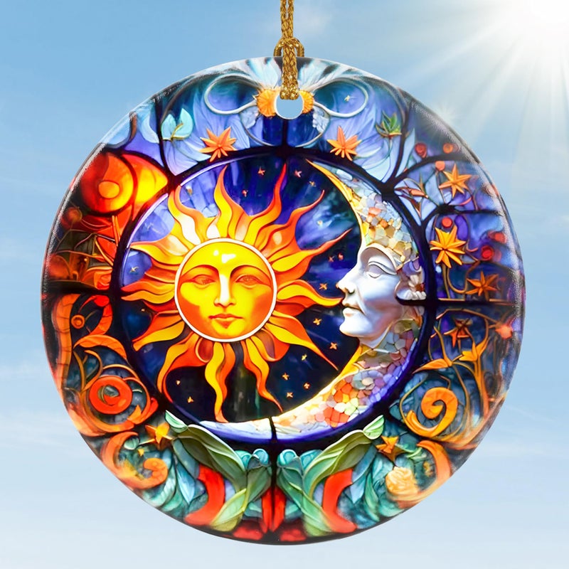 Jocidea شمس وقمر ديكور Jocidea Sun and Moon Christmas الحلي الحلي Bumblebee لحلي الشجرة عيد الميلاد الشمس والقمر عيد الميلاد ديكور شمس وقمر هدايا العطلة التذكار هدايا الهدايا - Image 1