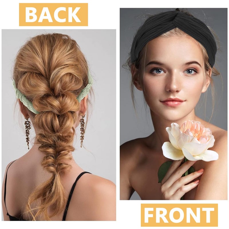 May Create MAYCREATE® Headband for Women, Elastic Hair Bands for Women, Fashion Head Bands for Women Hair Bands, Adjustable Wide Sweat Sports Headbands for Daily, Makeup, Yoga, Fitness - Image 5