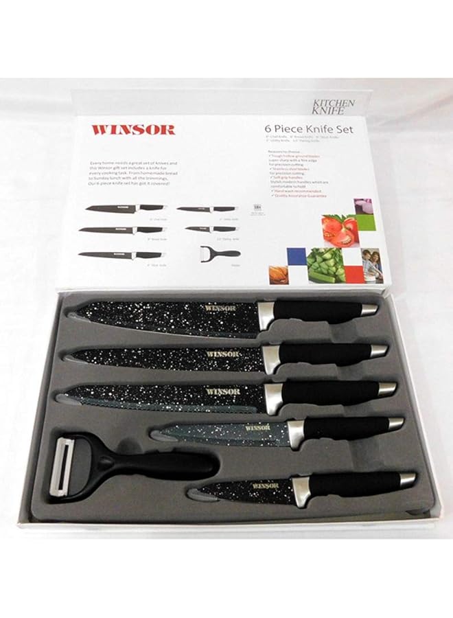 Winsor 6 Pcs Non Stick Soft Touch Handle Knife Set - Image 1