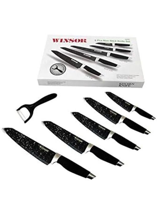 Winsor 6 Pcs Non Stick Soft Touch Handle Knife Set - Image 2