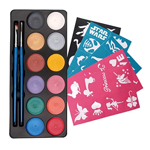 Maydear Face Painting Kit for Kids, 12 Colors Safe and Non-Toxic Large Water Based Face Body Paint - Pearl - Image 2