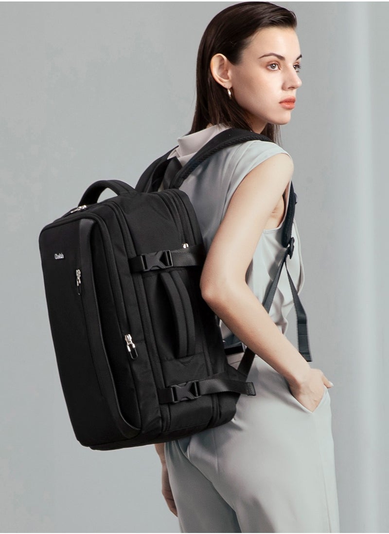 Chantria - CB00617 Multi-Purpose Casual 15.6 Laptop Compartment Waterproof Expandable Backpack for Women - Black - Image 1