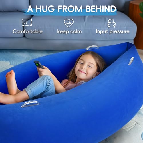 OUTREE Sensory Chair for Kids,60" Includes Electric Air Pump,Inflatable Sensory pod for Children, Sensory Toys for Kids with Autism,Sensory Peapod,Blue - Image 2