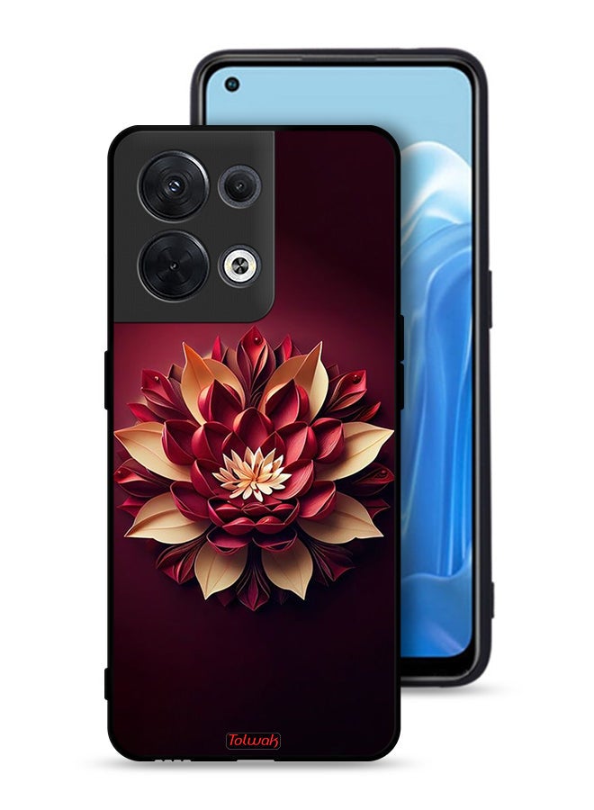 Tolwak Oppo Reno8 5G Protective Case Cover Flower Abstract Design - Image 1