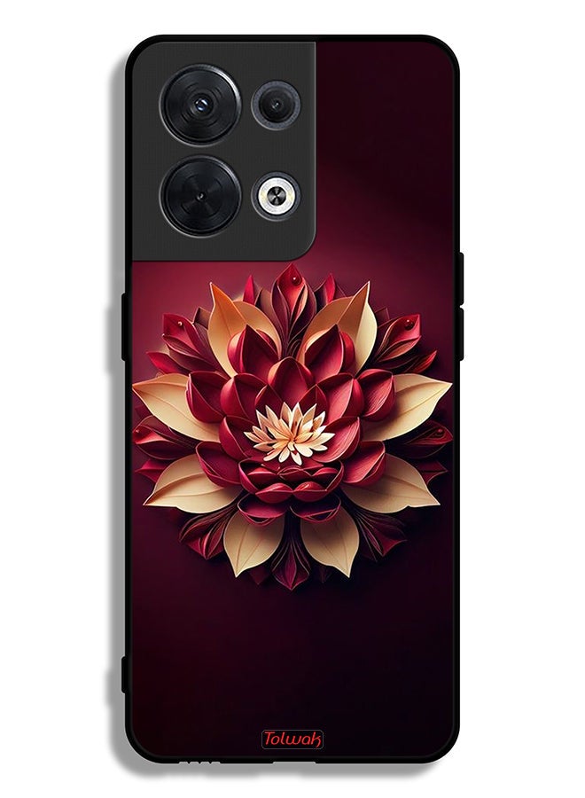 Tolwak Oppo Reno8 5G Protective Case Cover Flower Abstract Design - Image 2