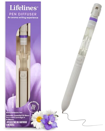 Lifelines Pen Diffuser, in Bloom - 1mm Black Ballpoint Pen with Scented Essential Oil Blends – Aromatherapy Diffuser & Sensory Immersion Diffuse Aroma As You Write - Image 1