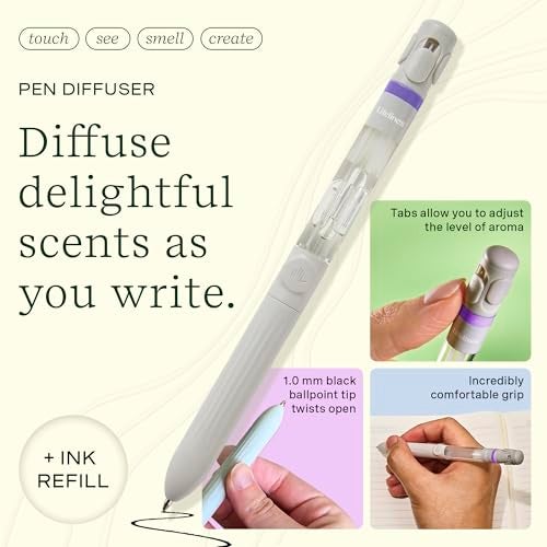 Lifelines Pen Diffuser, in Bloom - 1mm Black Ballpoint Pen with Scented Essential Oil Blends – Aromatherapy Diffuser & Sensory Immersion Diffuse Aroma As You Write - Image 2