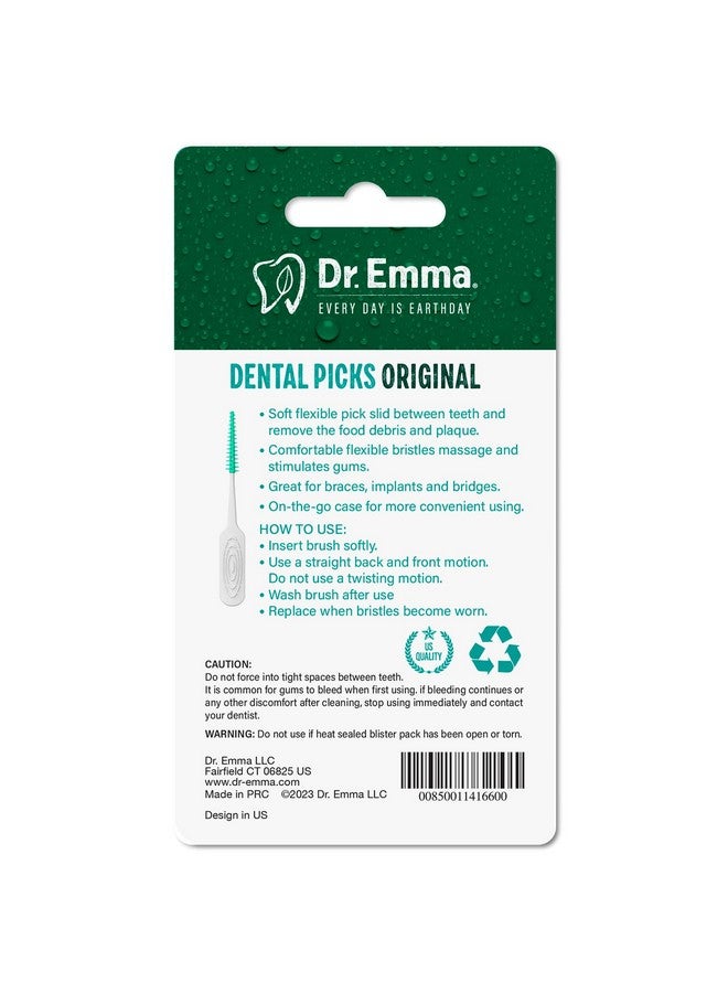 Dr.Emma Dr. Emma Original Dental Picks Mint Soft Rubberized Tooth Picks Easy to Use Brush Picks 100Ct/Pack, 2 Packs (200Ct) - Image 4