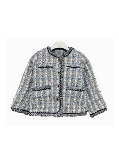 Generic Little Women's Plaid Girls' Cotton Jacket Autumn and Winter Pocket Jacket Party Birthday Travel Party Christmas School Daily Girls' Clothing (3-12 years)  - Image 1