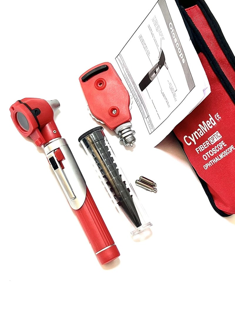 CYNAMED Otoscope - Ear Scope with Light, Ear Infection Detector, Both Adult and Pediatric Disposable Specula Tips (RED) - Image 4