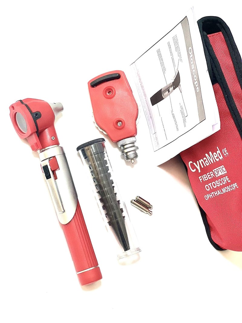 CYNAMED Otoscope - Ear Scope with Light, Ear Infection Detector, Both Adult and Pediatric Disposable Specula Tips (RED) - Image 5