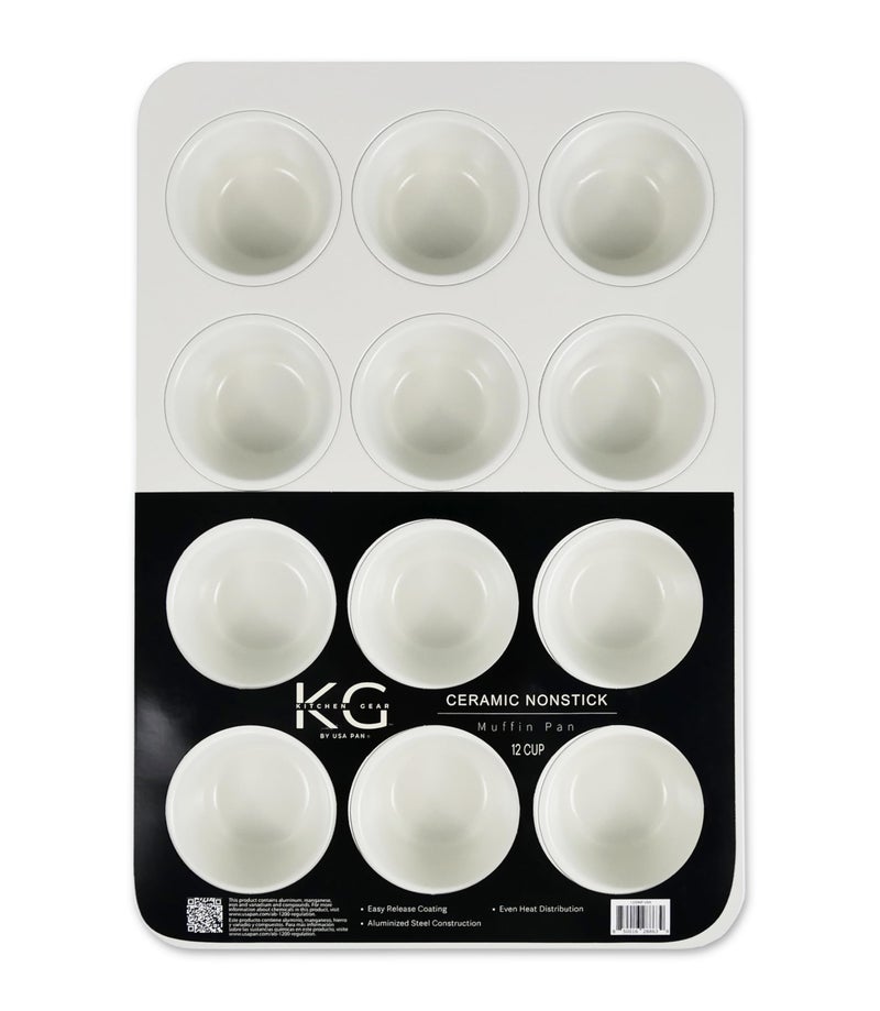 USA Pan Kitchen Gear Nonstick Ceramic 12Cup Muffin Pan