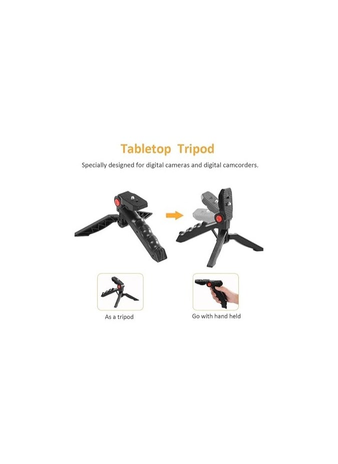 Generic - Vlogging Kit Included Bluetooth Remote, Mic, Mini Tripod Stand, LED Light & Phone Holder Clip for Making Videos/Recording YouTube Videos/Podcasting/Content Creation-Black - Image 1