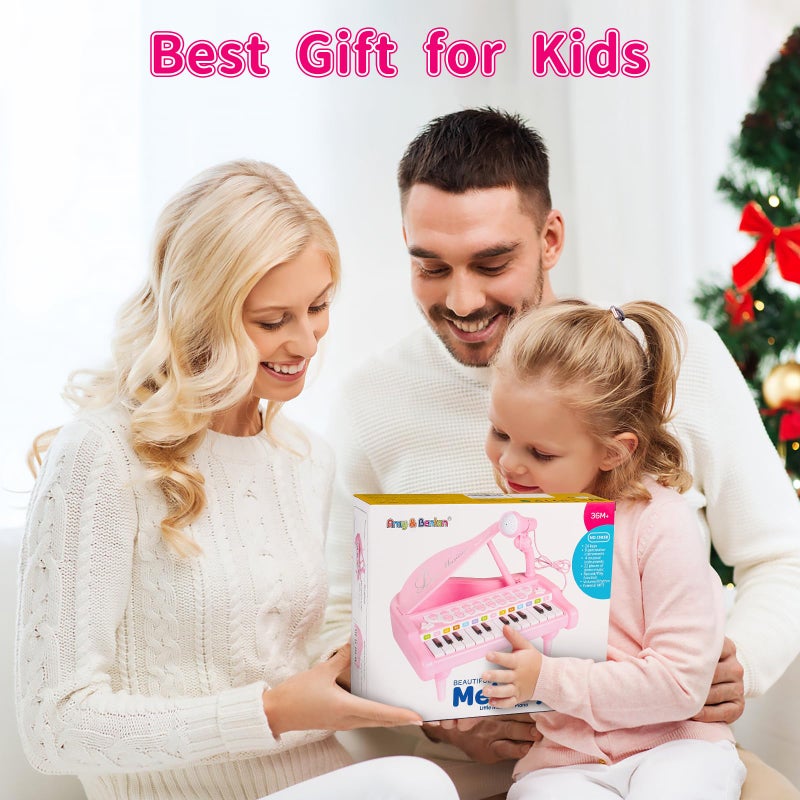 Amy & Benton Amy&Benton Piano Music Toy Baby for Toddlers Pink for Girls 1-3 Girl First Birthday Gift for 1 2 3 Years Old Girl 1st Birthday Toy Presents for 1 2 3+ Kids Gift - Image 5