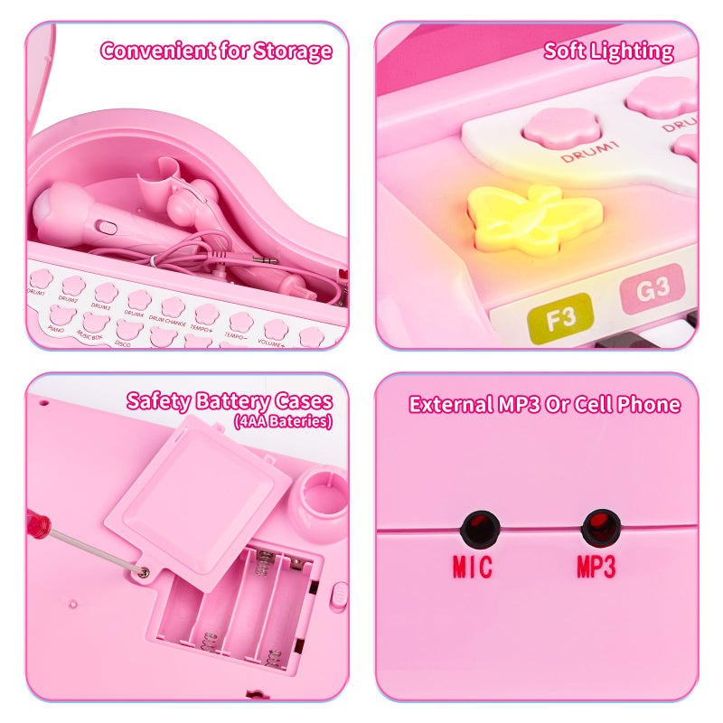 Amy & Benton Amy&Benton Piano Music Toy Baby for Toddlers Pink for Girls 1-3 Girl First Birthday Gift for 1 2 3 Years Old Girl 1st Birthday Toy Presents for 1 2 3+ Kids Gift - Image 4