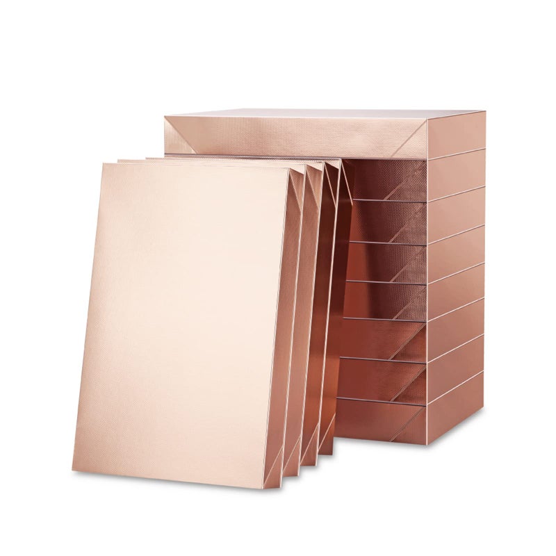 ROSEGLD 12 Large Gift Boxes with Lids 145x95x2 Inches Gift Boxes for Clothes Apparel Gift Boxes Clothing Gift Boxes Rose Gold Gift Wrap Boxes Glossy Rose Gold with Grain Texture