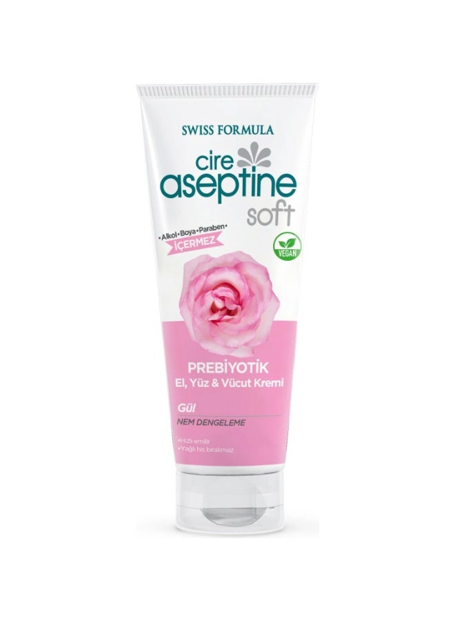 Cire Aseptine Rose Prebiotic Hand, Face & Body Cream – Moisture Balancing – Vegan – Made in Turkey – 75ml - Image 1