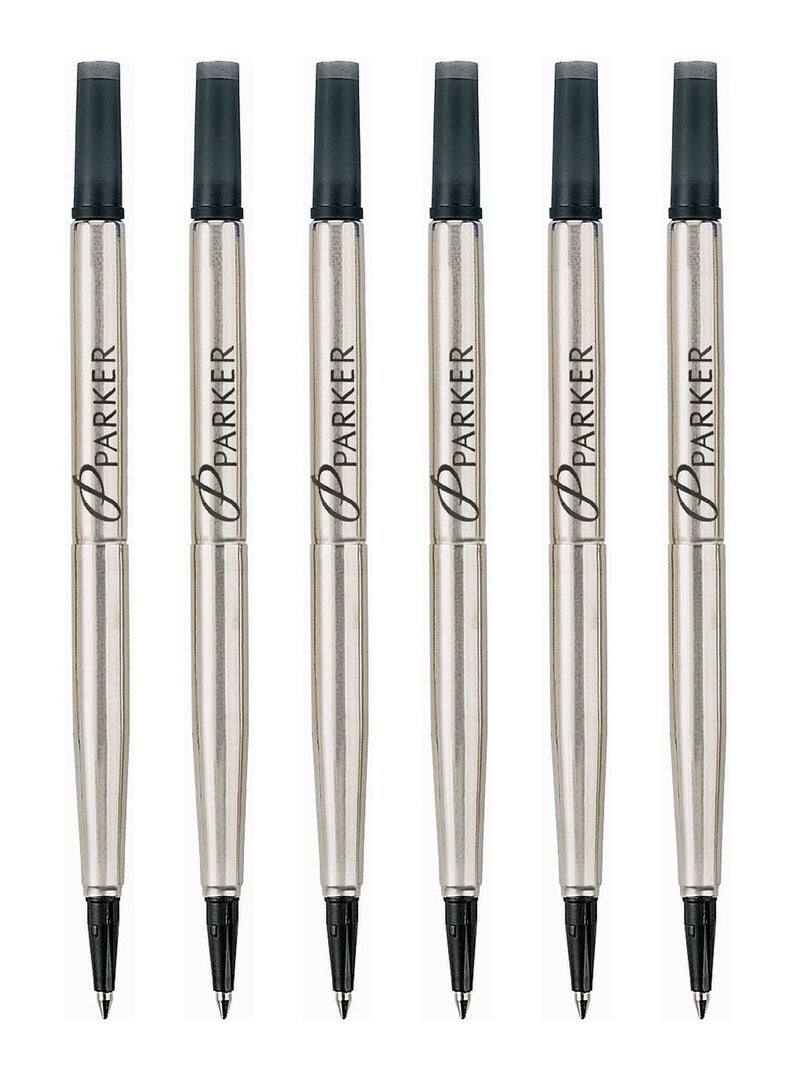 Parker Quink Ink RollerBall Fine Point Black Ink Refill 6 Refills 3021331